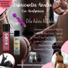 Lubricantes anal de silicona con analgésico